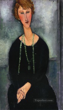 Mujer con collar verde Madame Menier 1918 Amedeo Modigliani Pinturas al óleo